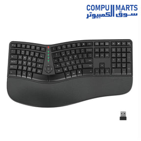 Meetion Director W Wireless Ergonomic Keyboard black curved design
