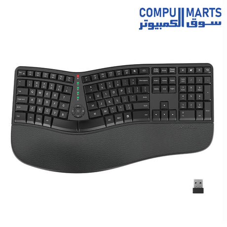 Meetion Director W Wireless Ergonomic Keyboard black curved design
