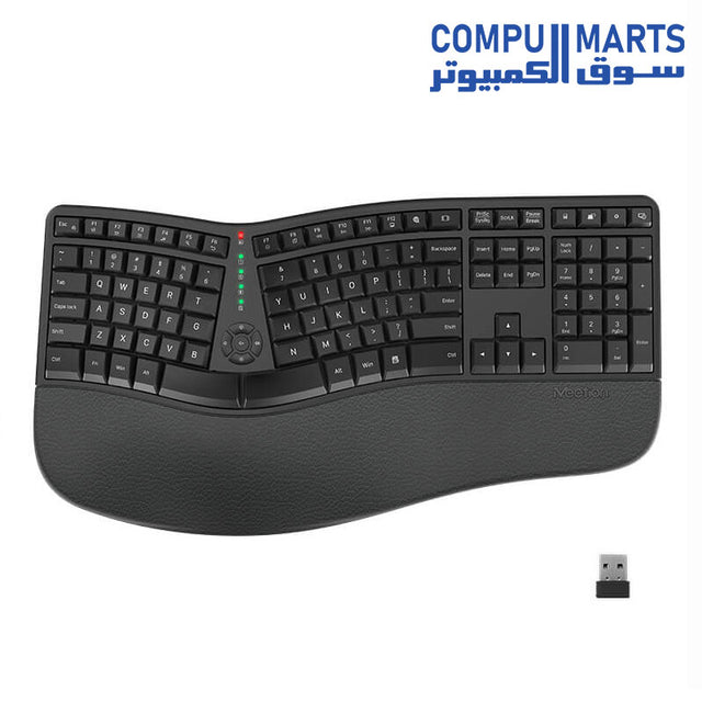 Meetion Director W Wireless Ergonomic Keyboard black curved design
