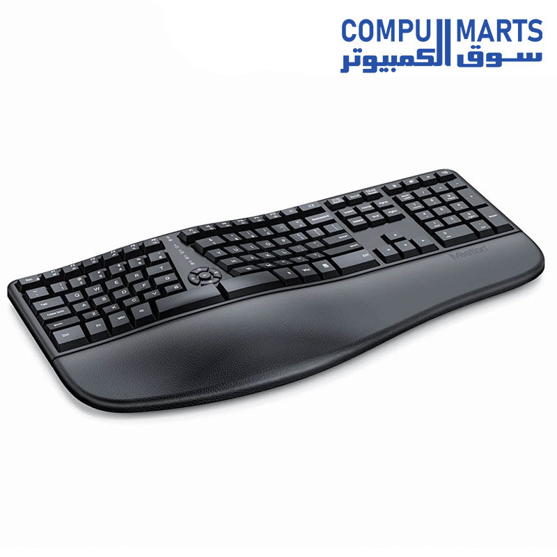 Meetion Director W Wireless Ergonomic Keyboard black curved design