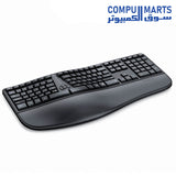 Meetion Director W Wireless Ergonomic Keyboard black curved design