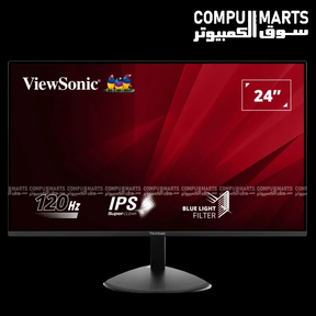 24 Inch Monitor – FHD 120Hz – IPS Panel – 5ms Response – HDMI VGA – 109% sRGB – Eye Care