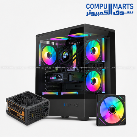 DarkFlash C365 E-ATX PC Case with GP650 650W power supply and three L17 120mm fans