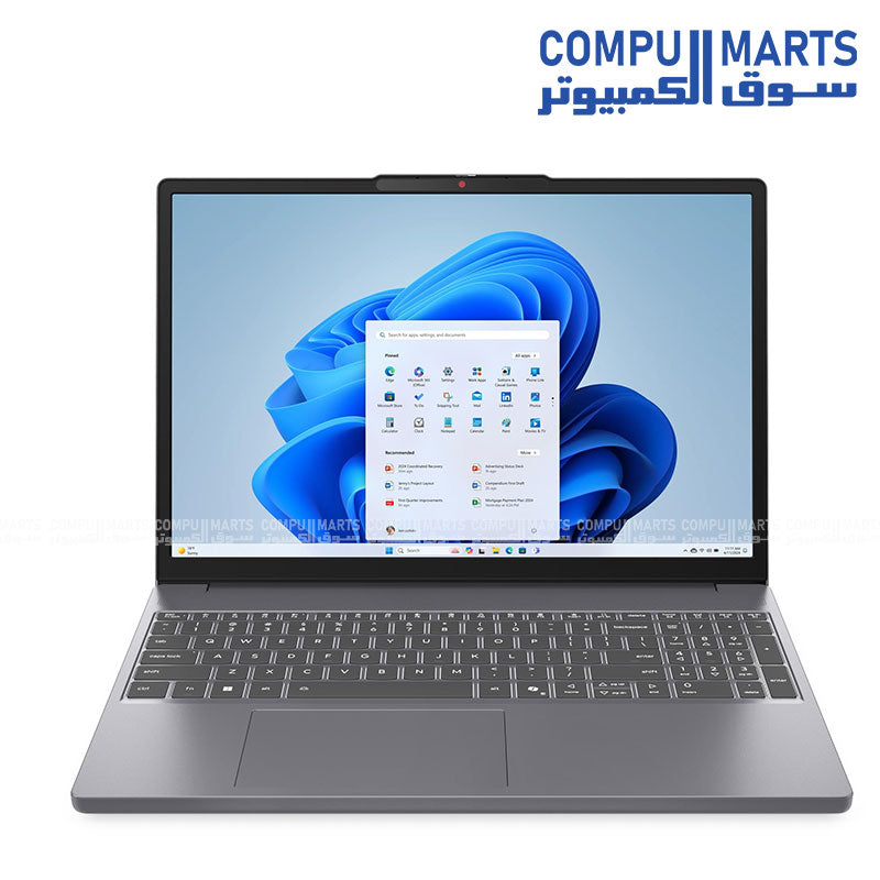 Lenovo IdeaPad Slim 3 15IRH10 Luna Grey laptop with 15.3 inch WUXGA IPS display and slim design