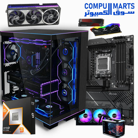 High-end Intel Core Ultra 9 285K Gaming PC Bundle for Egypt – 64GB RAM, 2TB NVMe, RTX 5070 / 5070 Ti / 5090, ASUS TUF GT302 ARGB.