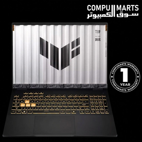 ASUS TUF Gaming F16 TUF608JPR-RV084 gaming laptop in Jaeger Gray with Intel Core i7-14650HX, NVIDIA GeForce RTX 5070 8GB GDDR7 GPU, and 16-inch FHD+ 165Hz display