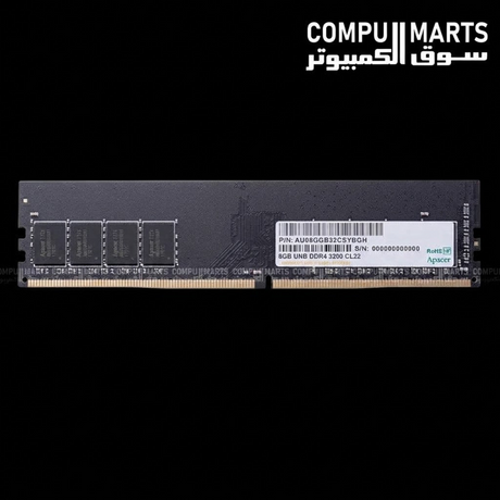 Apacer 8GB DDR4 3200MHz CL22 Desktop Memory Module AU08GGB32CSYBGH