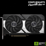 Close-up of the ASUS Dual GeForce RTX 5060 Ti 8GB GDDR7 OC Edition branding and design.