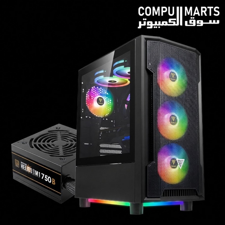 GAMDIAS ATHENA M6 LITE Mid-Tower Computer Case with PSU – Gaming Case Product Image