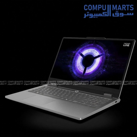 Lenovo LOQ Essential 83SC000DAX featuring RTX 5050 GDDR7 graphics, 512GB PCIe 4.0 SSD, and Luna Grey finish from Compumarts