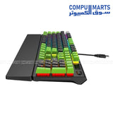 Havit Gamenote KB926L keyboard featuring Black & Green color, wired USB connectivity, RGB backlit lighting, and PC Windows compatibility
