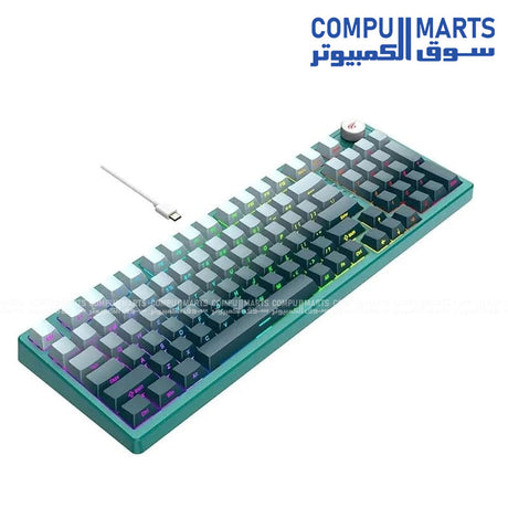 Havit KB899L Mechanical Gaming Keyboard featuring a 97 Keys Compact Layout, Black color, and PC Windows compatibility