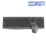 MT-CW235 wireless keyboard and mouse combo with USB receiver, membrane keyboard, and multimedia keys from Compumarts.