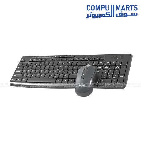 Black Silent CW295 keyboard and mouse combo featuring 112 keys, 4-button mouse, and adjustable DPI