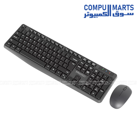 Meetion MT-CW235 combo with 104-key membrane keyboard, 3-button mouse, and 1200 DPI optical sensor.