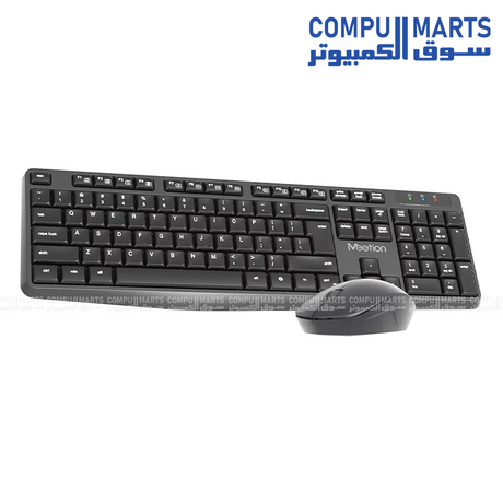 Black Meetion CW235 keyboard mouse combo featuring 2.4G wireless connection and 10m transmission distance.