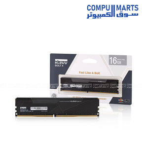 Klevv Bolt X 16GB DDR4 3200MHz Desktop Memory with 288 Pin Unbuffered DIMM format, CL16 tested timing, and Intel XMP 2.0 support available in Egypt