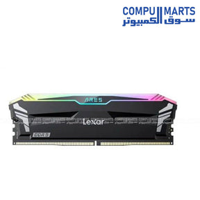 ذاكرة LEXAR ARES RGB DDR5 32GB (2×16) بسرعة 6800MHz بتبريد ألومنيوم RGB
