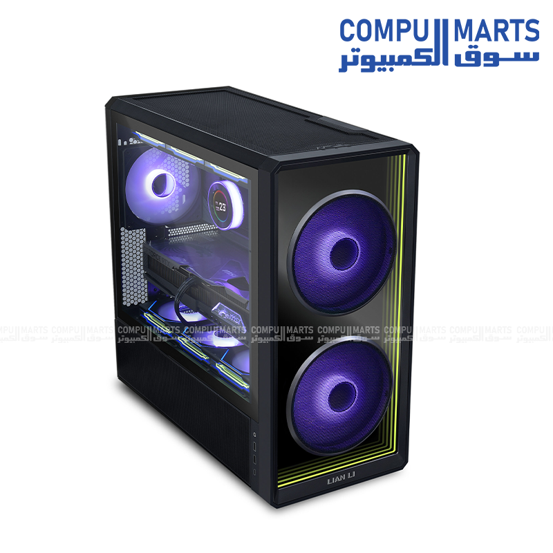 Lian Li LANCOOL 217 INF White Mid-Tower Gaming Case with Infinity-Mirror Front Panel, Tempered Glass, Dual 170mm Front Fans, 140mm Rear Fan, High Airflow Chassis, Back-Connect Motherboard Support - Black