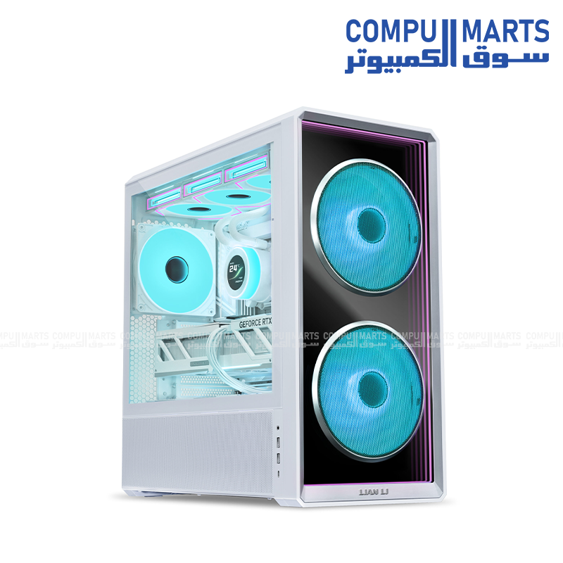 Lian Li LANCOOL 217 INF White Mid-Tower Gaming Case with Infinity-Mirror Front Panel, Tempered Glass, Dual 170mm Front Fans, 140mm Rear Fan, High Airflow Chassis, Back-Connect Motherboard Support