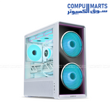 Lian Li LANCOOL 217 INF White Mid-Tower Gaming Case with Infinity-Mirror Front Panel, Tempered Glass, Dual 170mm Front Fans, 140mm Rear Fan, High Airflow Chassis, Back-Connect Motherboard Support