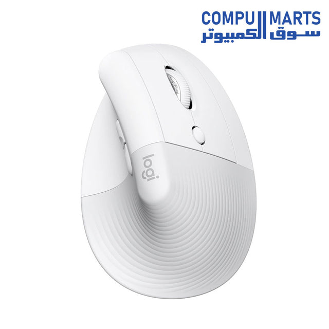 LOGITECH Lift Bluetooth Vertical Ergonomic Mouse in Off-White color variant available at Compumarts Egypt