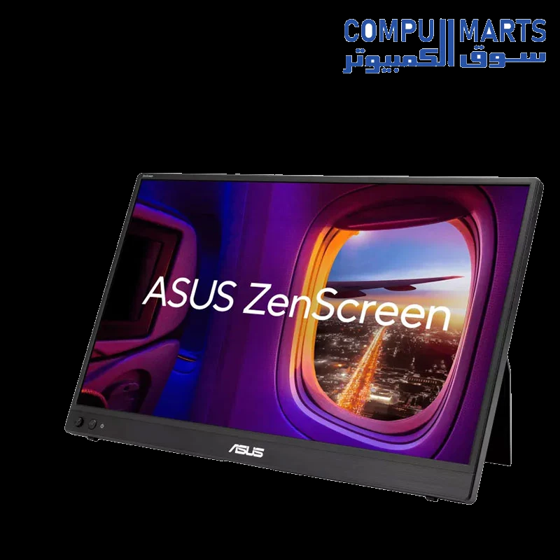 ASUS ZenScreen MB16AHVE 15.6-inch portable monitor front view with IPS FHD display available at Compumarts Egypt[cite: 1]