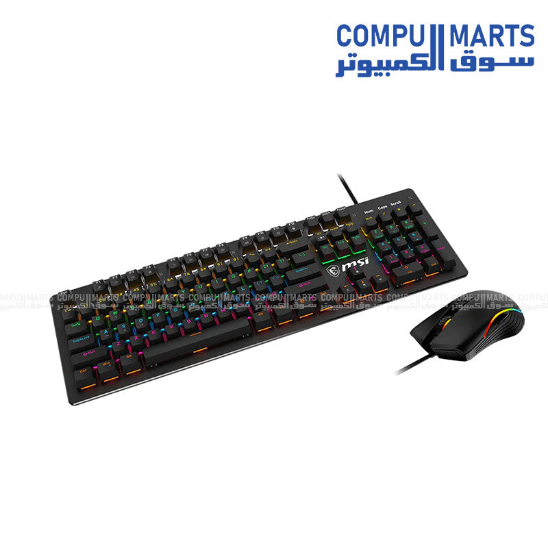 msi blue switch mechanical gaming keyboard and mouse combo