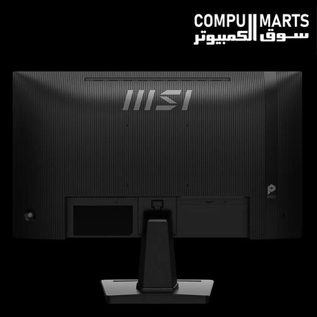 MSI PRO MP225 E12VL display equipped with HDMI 1.4b supporting FHD at 120Hz, VGA connectivity, VESA mounting and Adaptive-Sync technology
