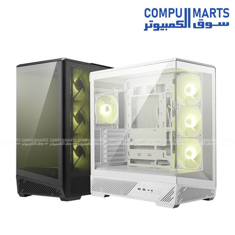 MSI MAG PANO 130R PZ Mid-Tower Gaming Case Black and White with ARGB Fans