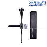 PW-U2HB BLACK USB2.0 1 to 3 HUB with 3 × 140mm female cables