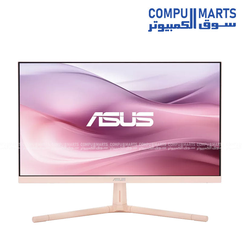 ASUS VU249CFE Eye Care Gaming Monitor with 23.8-inch FHD IPS display, 100Hz refresh rate, 99% sRGB color gamut, USB Type-C connectivity, and Rose Clay finish available in Egypt