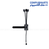 USB 2.0 1-to-3 HUB PW-U2HB Black USB hub with 140mm male cable