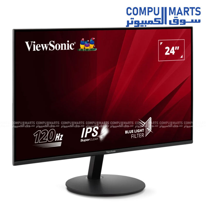 24 Inch Monitor – FHD 120Hz – IPS Panel – 5ms Response – HDMI VGA – 109% sRGB – Eye Care