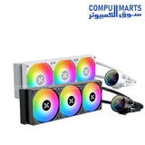 FENIX II 360 ARGB 360mm Liquid CPU Cooler Black and Arctic White Infinity Mirror Pump