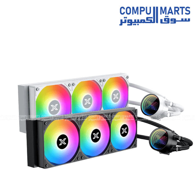 FENIX II 360 ARGB 360mm Liquid CPU Cooler Black and Arctic White Infinity Mirror Pump