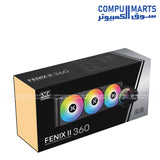 FENIX II 360 ARGB 360mm Liquid CPU Cooler Black and Arctic White Infinity Mirror Pump