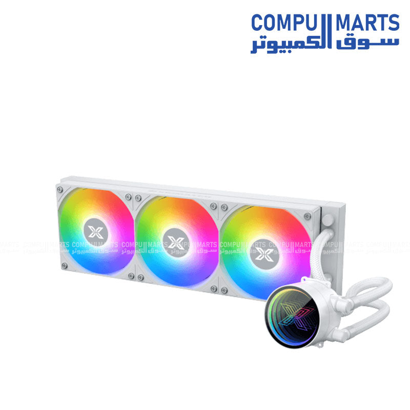 FENIX II 360 ARGB 360mm Liquid CPU Cooler Black and Arctic White Infinity Mirror Pump