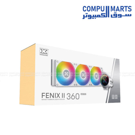 FENIX II 360 ARGB 360mm Liquid CPU Cooler Black and Arctic White Infinity Mirror Pump