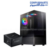 XPG INVADER X Mini Mid-Tower Chassis - Compact Gaming Case - 4mm Tempered Glass Side Panel - 5 x ARGB Fans - Liquid Cooling Support (240mm Radiator) - Vertical GPU Mounting