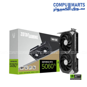 ZOTAC RTX 5060 Ti – Graphics Card – 16GB GDDR7 – Twin Edge – DLSS 4 – IceStorm Cooling – ZT-B50620E-10M
