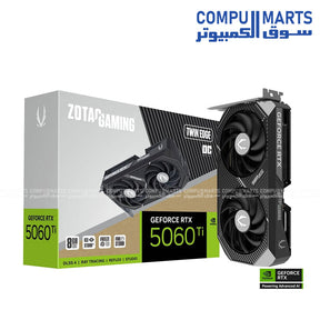 ZOTAC RTX 5060 Ti – Graphics Card – 8GB GDDR7 – Twin Edge OC – Compact Dual Fan – ZT-B50610H-10M