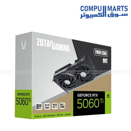 ZOTAC RTX 5060 Ti – Graphics Card – 8GB GDDR7 – Twin Edge OC – Compact Dual Fan – ZT-B50610H-10M
