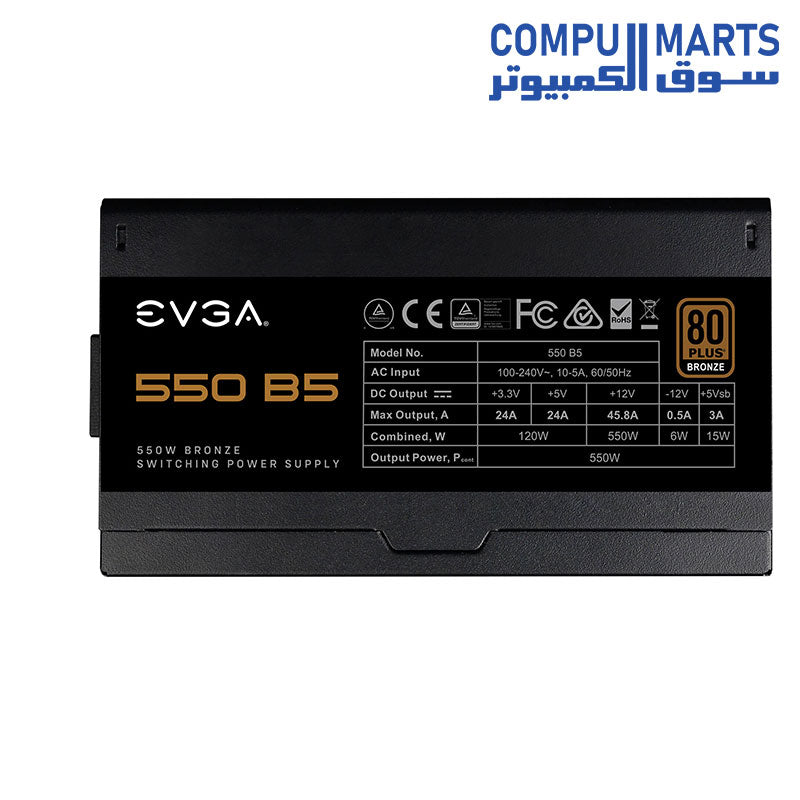 220-B5-0550-V2-B5-Power Supply-EVGA-550W-80-Plus-BRONZE-Fully-Modular