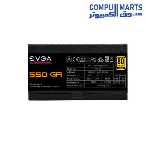 550-GA-Power Supply-EVGA-Gold-Certified-80-PLUS-550-Watt