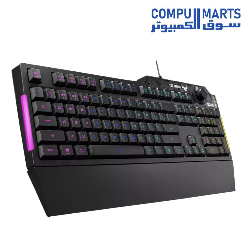ASUS RA04 TUF Gaming K1 RGB keyboard with dedicated volume knob RGB AR Compumarts سوق الكمبيوتر