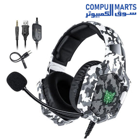 ONIKUMA K8 wired gaming headphones with built-in microphone