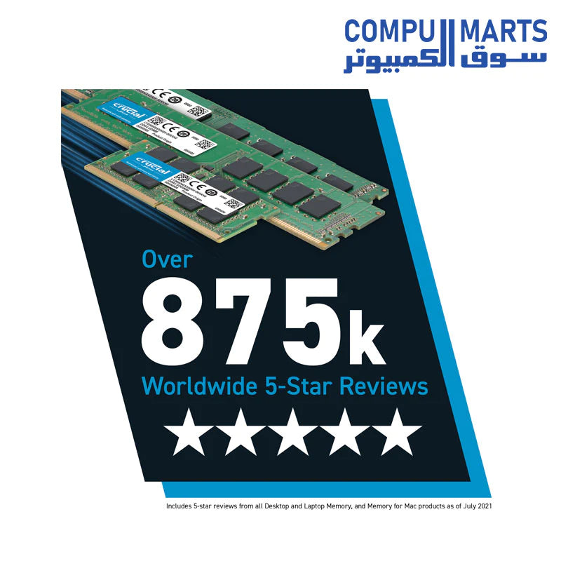 RAM Crucial DDR4 3200 MHz CL22 SODIMM Laptop Memory – Compumarts - سوق  الكمبيوتر