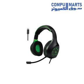Standard GM-2100 headset with built in microphone EAN-13 product identification and red green color options for gaming and communication use